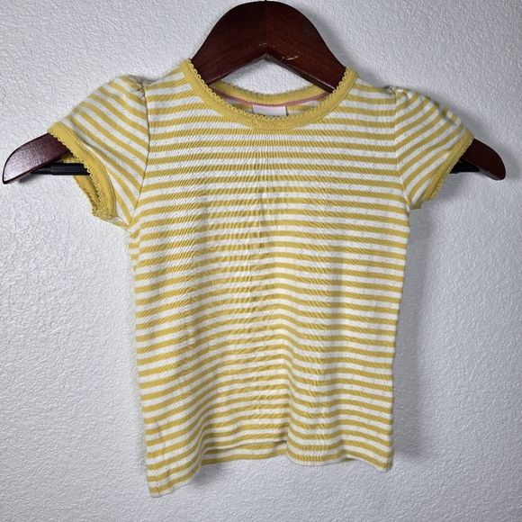 Mini Boden Pointelle Yellow & White Striped Shirt Size 4-5 Years 110cm - Picture 1 of 6